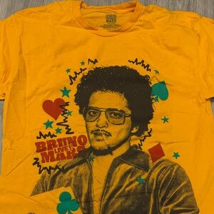 Yellow Graphic T-Shirt with Bruno Mars Design